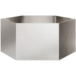 Helloshop26 - Sechseckiger Pflanzkasten/Hochbeet für Pflanzen Blumen Terrasse Garten 104 x 90 x 45 cm Edelstahl silber 02_0038635
