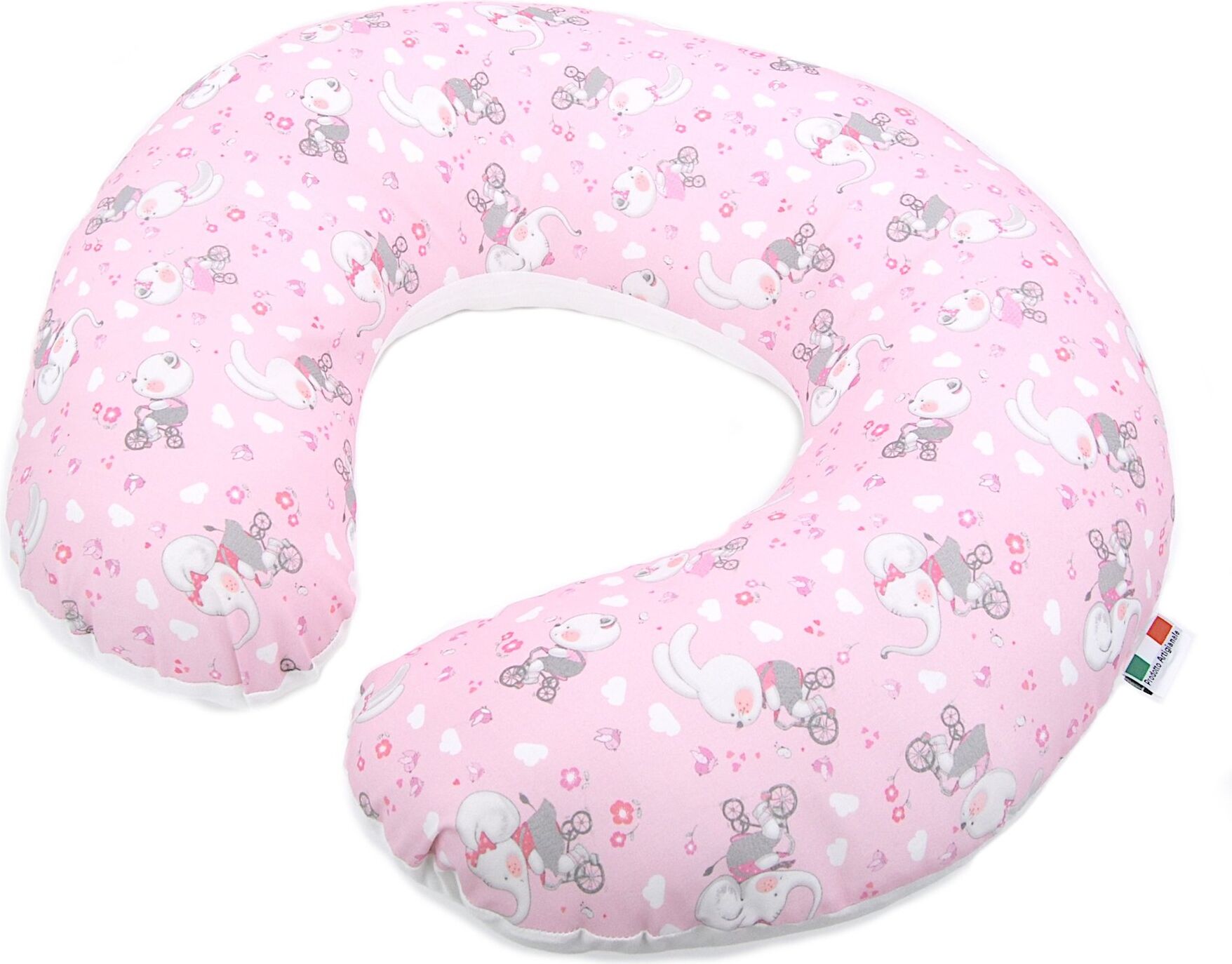 Cuscino allattamento Baby Idea 5802ERS KIKKA Elefanti rosa