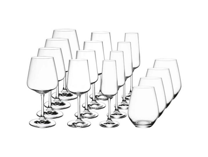 Villeroy & Boch Gläser SET Ovid transparent 16-tlg., Transparent, Glas, Gläser, Gläsersets