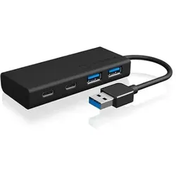 ICY BOX IB-HUB1426-U3, USB 3.2 Gen 1 Hub Type-A zu 2x Type-C® und 2x Type-A USB Anschlüssen