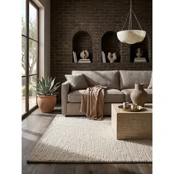 Wollteppich uni Creme 200 x 290 cm - ALNE   Kadima Design