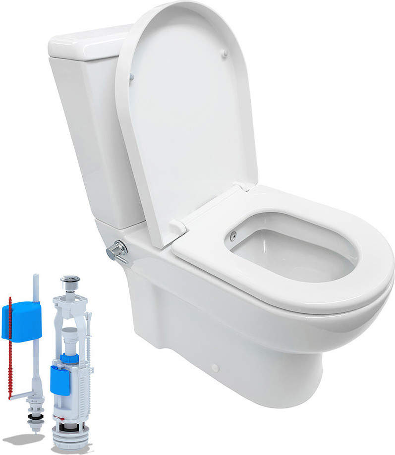 Belvit Wc-pot met wasbakcombinatie inclusief mengkraan, spoelreservoir en deksel