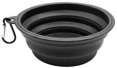 Quick Pick Pro Portable Dog Water Bottle & Travel Dog Bowl Silicone Pet Feeder With Carabiner 350ml black