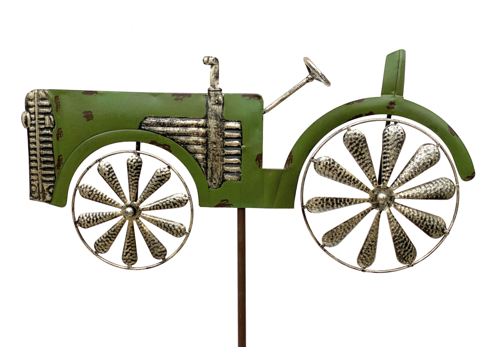 DanDiBo Tuinpaal Metaal Tractor XL Groen, 135 cm