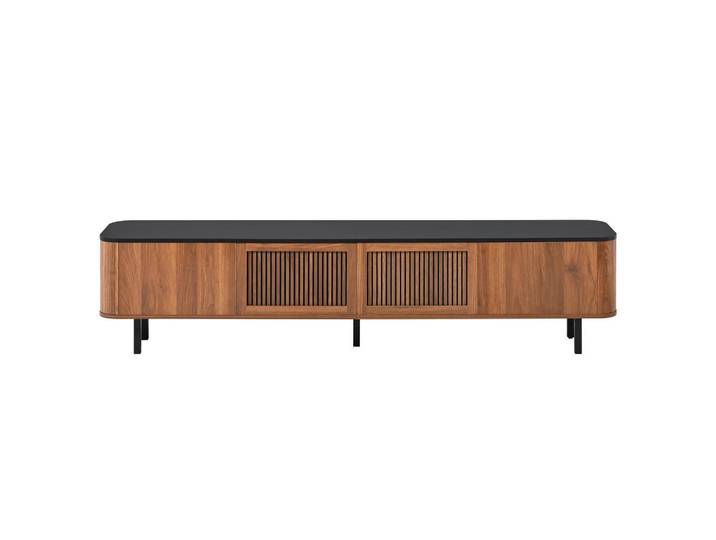 Urban Meuble TV Lowboard walnuss schwarz modern 190cm stauraum, Walnussfarben, Rechteckig, 190x45x35 cm, Wohnzimmer, TV Möbel, Lowboards, Lowboards stehend
