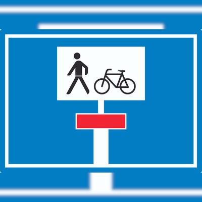HB-Druck Sackgasse Radverkehr Fußgänger erlaubt Symbol Aufkleber A3 (297x420mm)