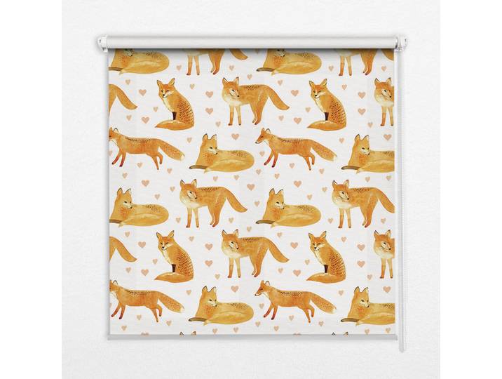 Tulup Innenrollo - Fensterrollo - Rollo - 100x100 cm - Füchse, Orange, Kunststoff, Quadratisch, 100x100x0.5 cm, Heimtextilien, Vorhänge, Rollos