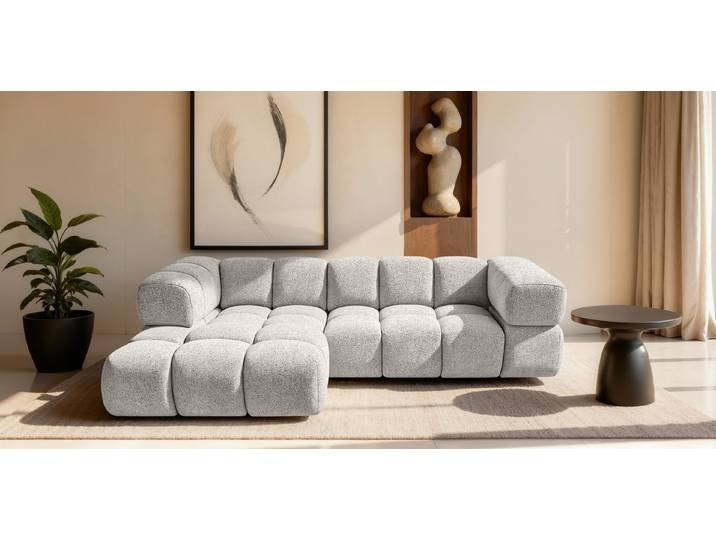 Kaiser Möbel Ecksofa Designsofa mit luxuriösem Strukturstoff im Stoff Puente AVERRO, Exklusive 3D-Struktur des Stoffes,Designorientiertes Premium-Ecksofa