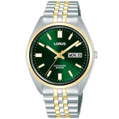 Automatikuhr LORUS "Classic Mechanical", grün (silberfarben, grün, grün), Armbanduhren, Herren, silberfarben, Automatikuhr, Armbanduhr, Damenuhr, Herrenuhr, Mechanische Uhr, Edelstahlarmband