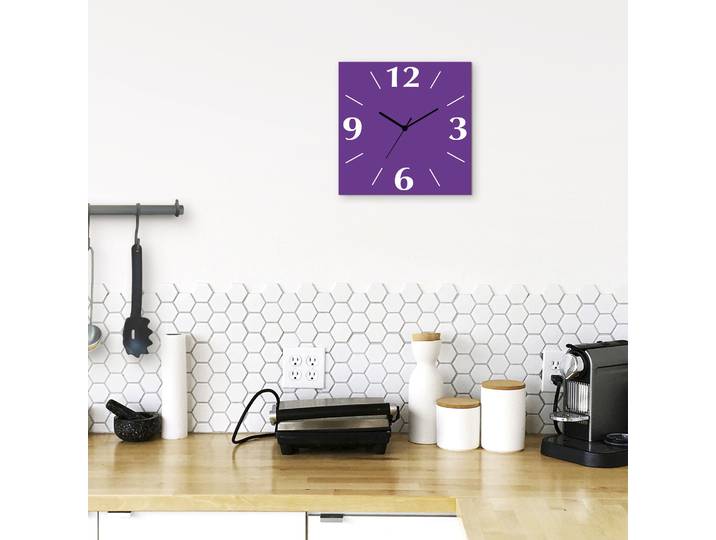Wanduhr ARTLAND Uni Trendfarben , lila, B:30cm H:30cm T:0,3cm, Wanduhren, Wanduhr, wahlweise mit Quarz- oder Funkuhrwerk, lautlos ohne Tickgeräusche