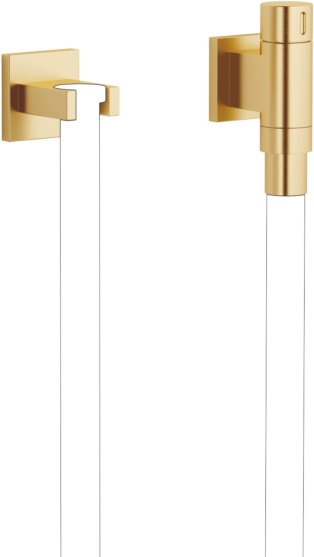 Dornbracht Water Modules Wandanschlussbogen 27821979-28 mit Schlauchhalterung, mit Einzelrosette, messing gebürstet