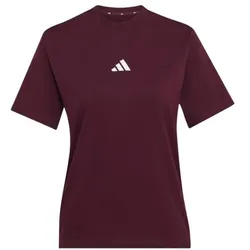 adidas Essentials 3-Stripes Cotton T-Shirt Damen - maroon/white -