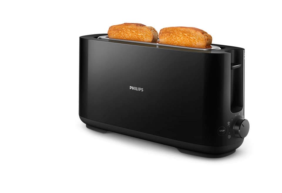 Philips HD2590/90 Daily Collection Toaster - lange Toastkammer, schwarz