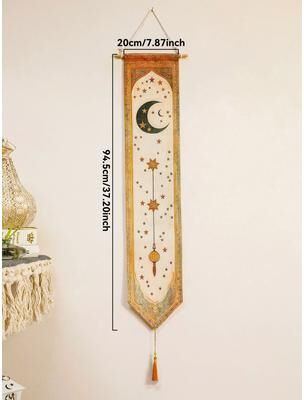 Inspire Select Ramadan Mubarak Tapestry Wall Banner Islamic Moon, Star & Lantern Decor For Eid Home Decoration tapestry M03103