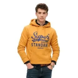 Superdry für Herren. M2014361A Standard Script Kapuzenpullover gelb (L), Lässig, Baumwolle