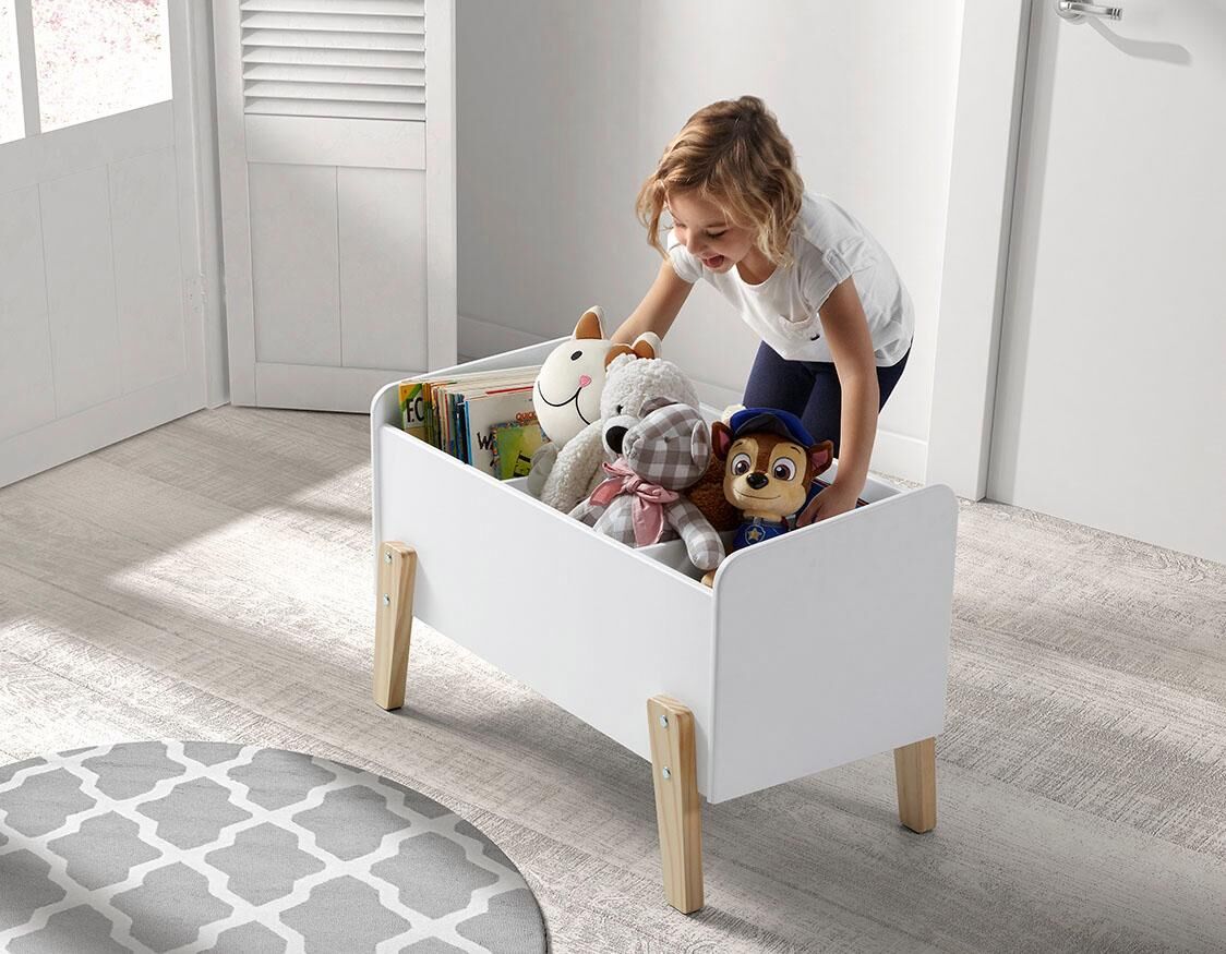 Spielzeugtruhe VIPACK "Kiddy", weiss (weiß), B:80cm H:48cm T:39cm, MDF, Aufbewahrungsboxen, Spielzeugtruhe, MDF-Oberfläche weiß B/H/T: 80cm x 48cm x 39cm