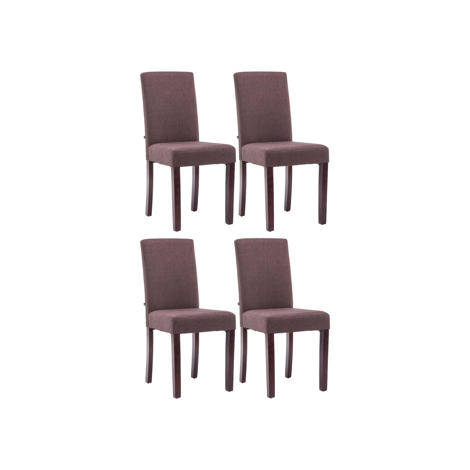 CLP 4er Set Esszimmerstuhl Ina Stoff cappuccino Farbe: braun, Gestell Farbe: cappuccino