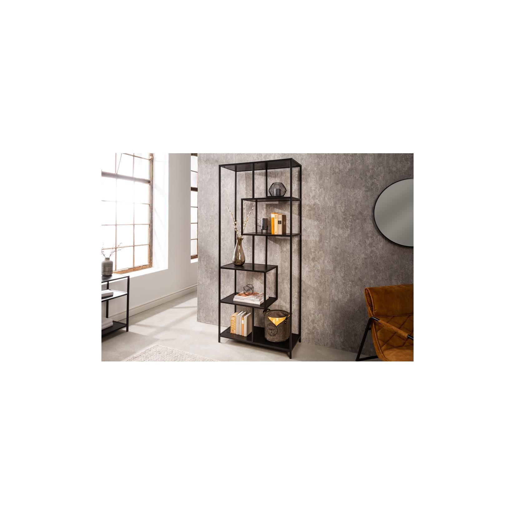 riess-ambiente Bücherregal SLIM LINE - Industrial 185cm Esche schwarz sechs Regalböden pflegeleicht