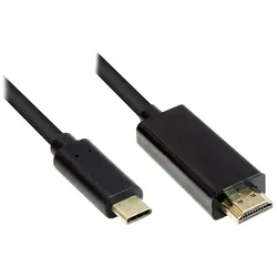 Alcasa GC-M0100 Videokabel-Adapter 1 m HDMI Typ A (Standard) USB Typ-C Schwarz