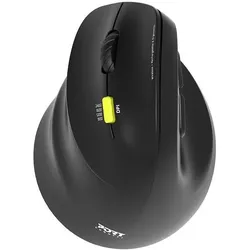 Port Designs Souris Bluetooth & 2,4Gh rechargeable ergo gaucher (Kabellos), Maus, Schwarz