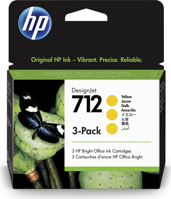 HP Tinte 3x29ml No.712 DesignJet Ink Cartridge gelb