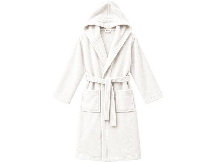 Bademantel Zen Weiss Baumwolle S/M Einfarbig - Material: 100% Baumwolle - Bademantel
