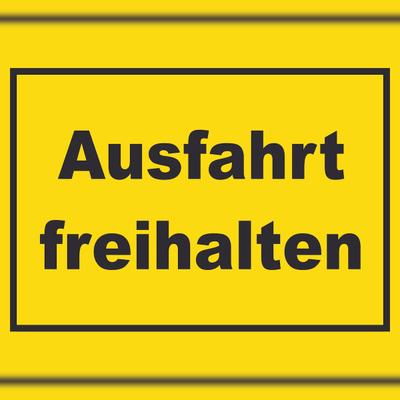 HB-Druck Ausfahrt freihalten Schild gelb-schwarz A2 (420x594mm)