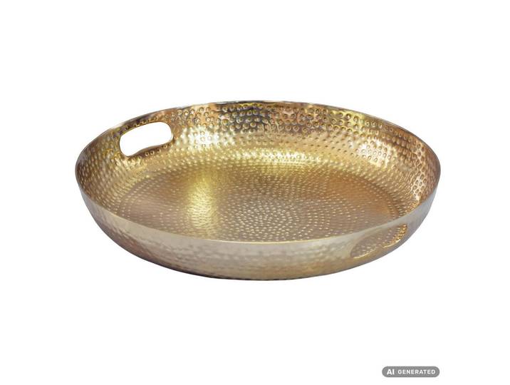 Livetastic Obstschale, Goldfarben, Metall, rund, 38x7x38 cm, lackiert, Geschirr, Schalen & Schüsseln, Obstschalen