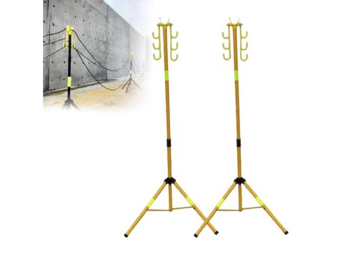 2 Stück tragbarer, isolierter Kabelständer, teleskopierbare Kabelstütze Robuster Ständer für Verlängerungskabel mit mehreren Haken(2m)