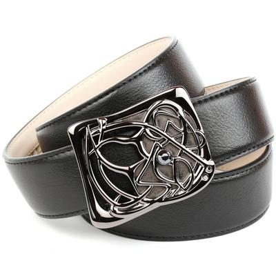 Ledergürtel ANTHONI CROWN, Damen, Gr. 100, schwarz, Leder, unifarben, Gürtel Ledergürtel, mit Designer Schließe