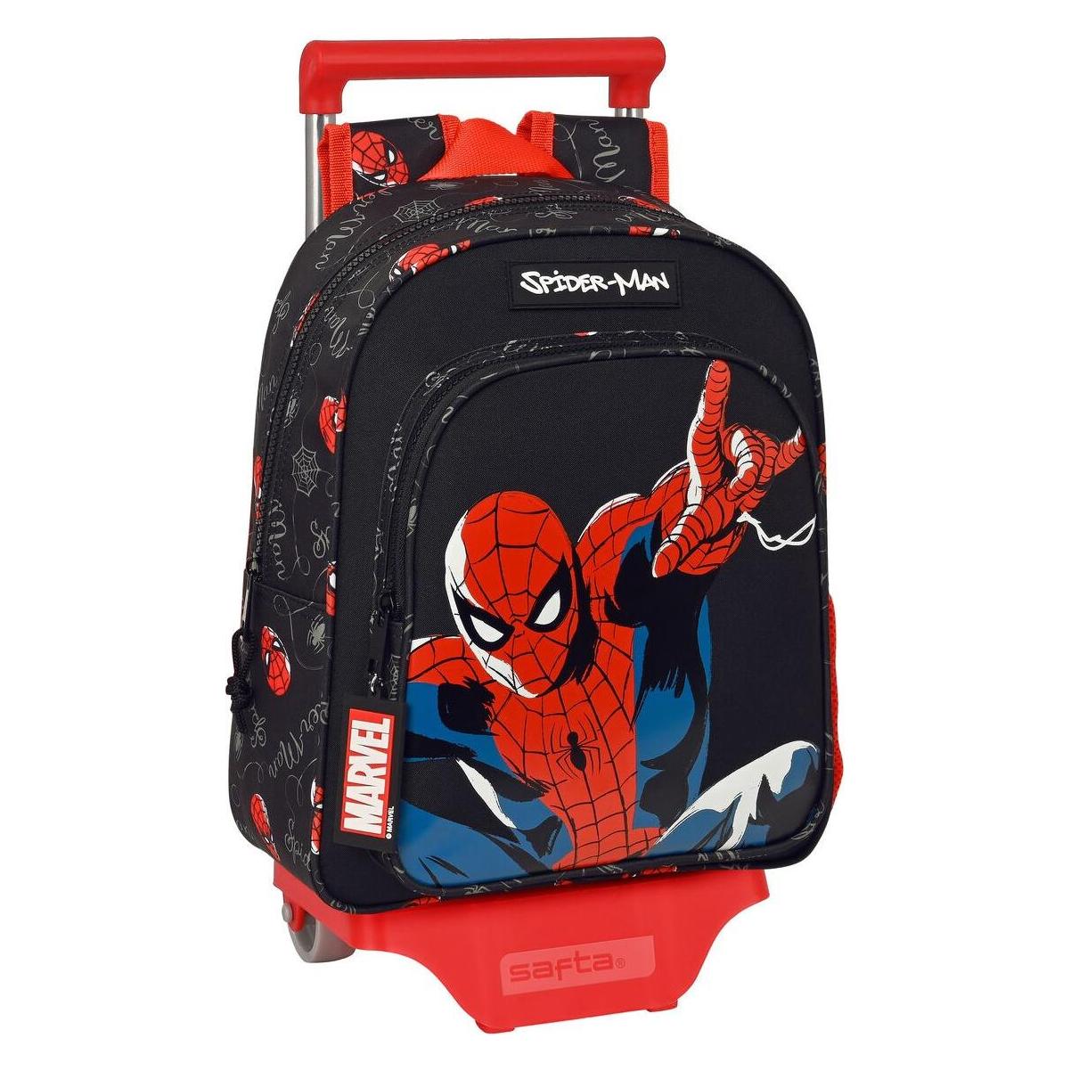 Spiderman Schulrucksack mit Rädern Spider-Man Hero Schwarz 27 x 33 x 10 cm (H40HBPE)