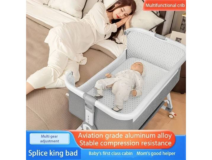 Balançoire de chevet multifonctionnelle portable et mobile pour bébé, lit de couchage pliable, berceau, épissage recommandé, réglage