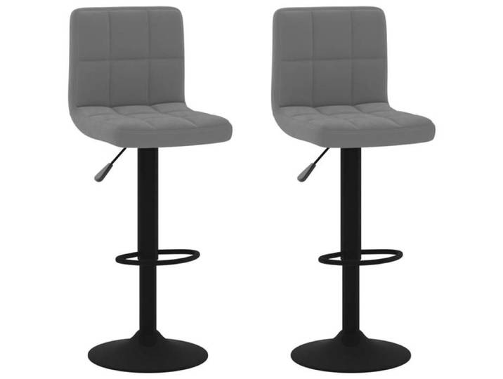 Rabais Tabourets de bar Siège - CLARENCE - lot de 2 - Hauteur Réglable -gris foncé velours NEU4294