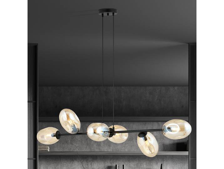 Suspension Pandora 120 x 100 x 40cm Noir/Verre Magnolia 6 Matériau : Verre, Métal Surface en métal : Enduit par poudrage Type de métal : Acier