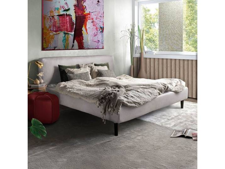 Polsterbett Elas Komfort Webstoff 140x200 cm Weiß retro/vintage