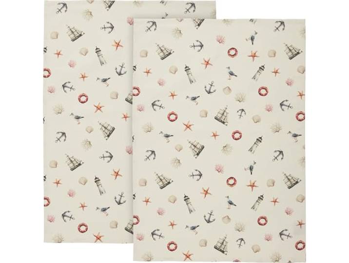 Erwin Müller Geschirrtuch 2er-Pack Maritim bunt Größe 50x70 cm - pflegeleicht und strapazierfähig, trocknet besonders gut