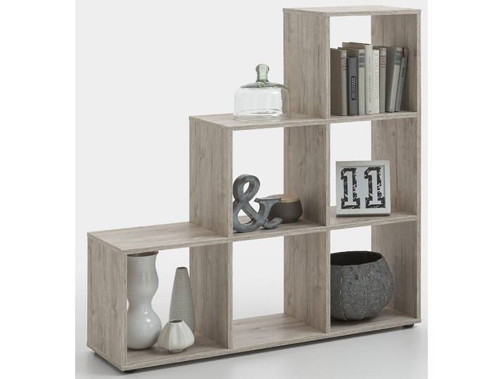Raumteilerregal FMD Mega 2 , braun (sandeichefarben), B:104,3cm H:106,5cm T:32,6cm, Holzwerkstoff, Regale, Raumteiler/Regal in zwei Höhen und Breiten erhältlich