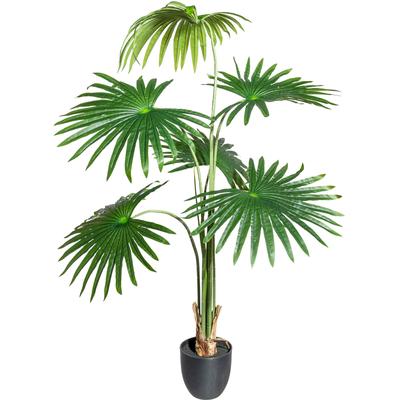 Kunstbaum CREATIV GREEN "Washingtonia", grün, H:120cm Ø:95cm, Kunststoff, Kunstpflanzen