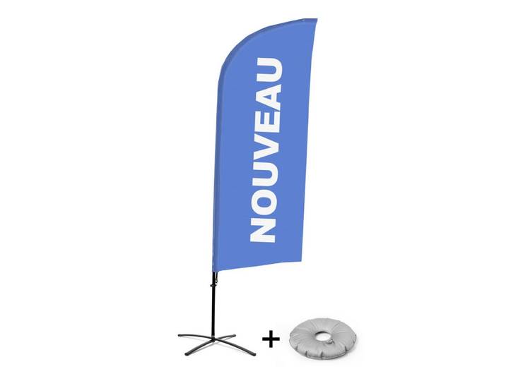 Showdown Displays Standregal Showdown Displays Beachflag - Komplett-Set - Neu - Französisch - Blau, 1-tlg.