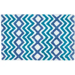 BADEMATTE 50/80 cm Chevron-Muster, Baumwolle