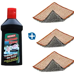 Reinex Glaskeramik Reiniger 250 ml inkl. 3 Kuperlappen für die Reinigung im Haushalt und Gastronomie