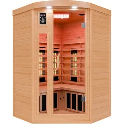 Dewello® Infrarotkabine Infrarotsauna LAKEFIELD 120cm x 120cm inkl. 5 Vollspektrumstrahler, 5 Karbonstrahler, 2 Personen