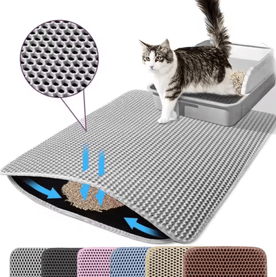 Inspire Curations CleanStep Waterproof Double Layer Cat Litter Mat gray 40x50cm