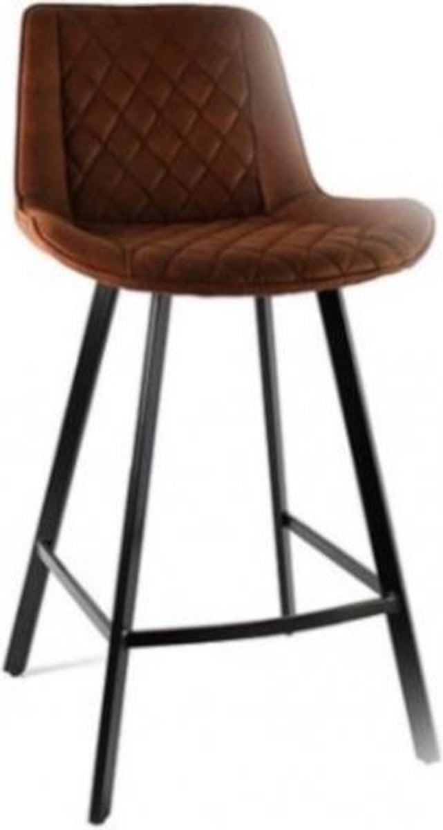 Decostar Barkruk Wido, Bruin, Staal en Kunstleer