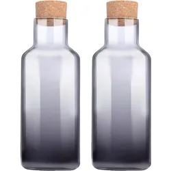 2er-Set Glasflasche mit Korkdeckel - 1,25 Liter Trinkflasche für Limonaden & Säfte - Robust, hygienisch, dicht, ohne Giftstoffe - Ideal für Haushalt & Camping