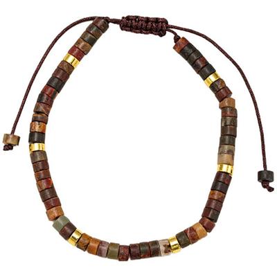 Armband FIRETTI "Schmuck Geschenk Edelstahl Armschmuck Armkette Edelstein", gold (gelbgoldfarben, braun, hellbraun, grün, schwarz, braun, hellbraun, grün, schwarz), Armbänder, Damen, 28cm, Edelstahl Textil, Edelstahl, Textil, Armband, Made in...