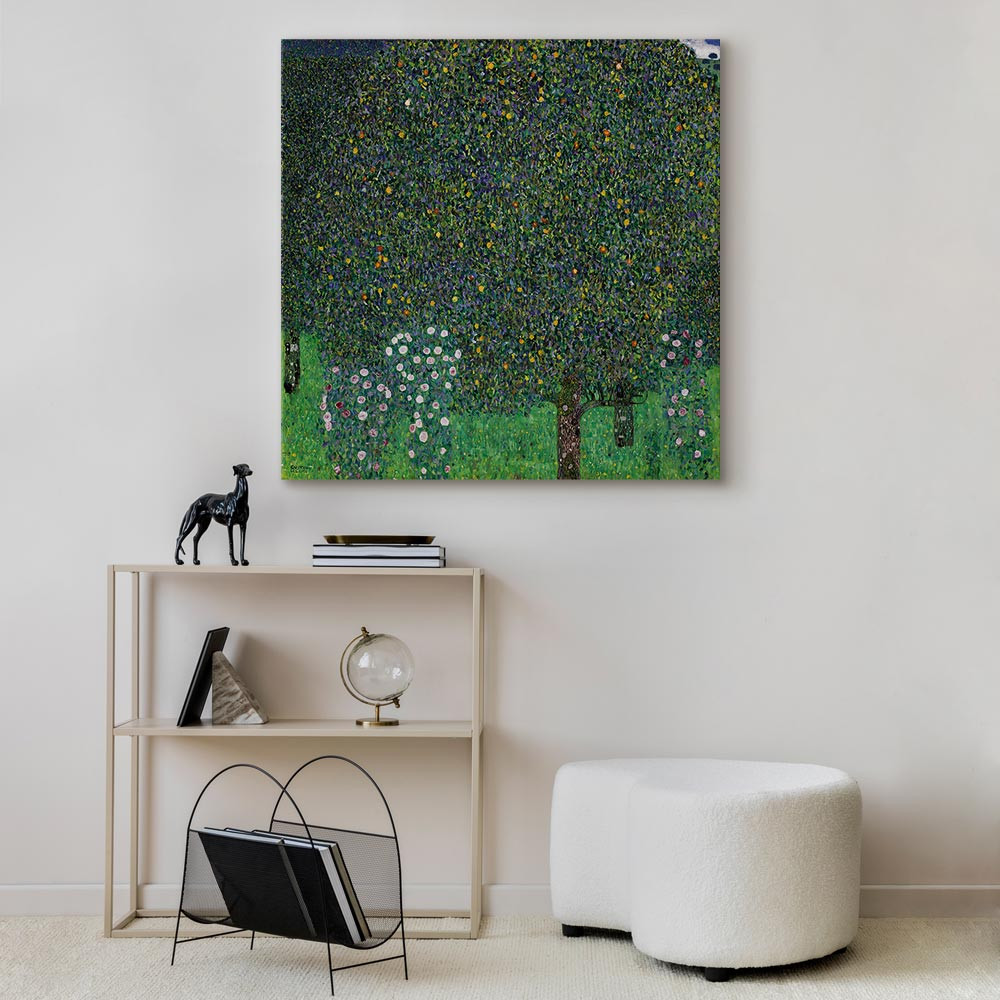 home24 Canvas afbeelding Roses Among the Trees, groen, 40 x 40 cm