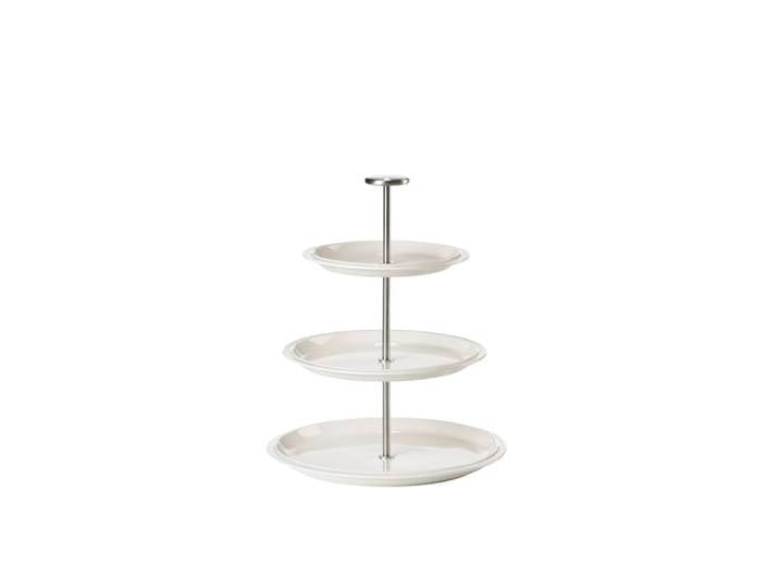 Présentoir à gâteaux porcelaine blanc cassé 3 étages