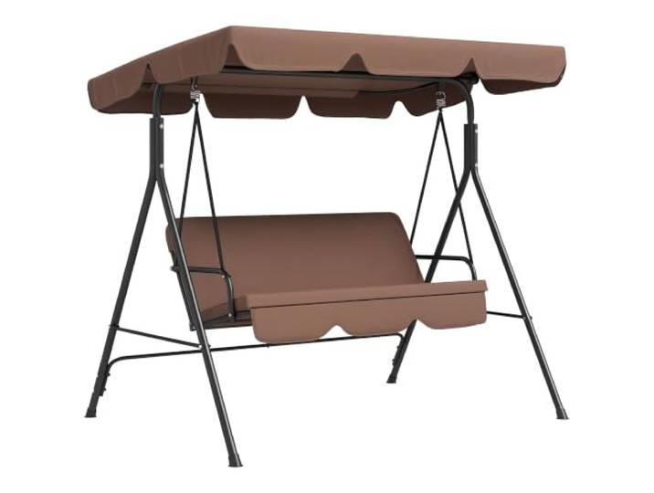 Outsunny Hollywoodschaukel mit verstellbar Sonnendach 3-Sitzer Braun