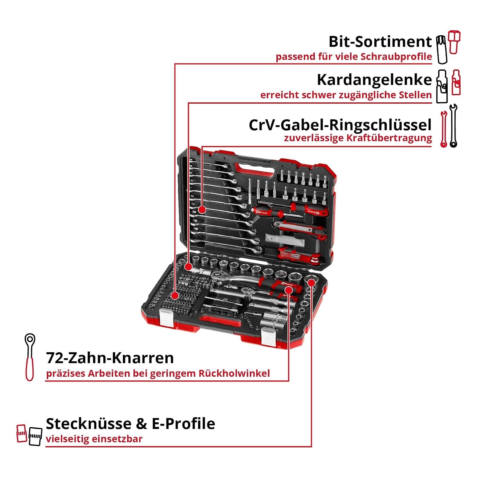 Einhell ZESTAW NARZĘDZI W WALIZCE 233 elementy (233 Teile) (66609050)
